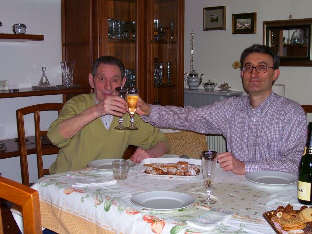 Brown with his father in 2006