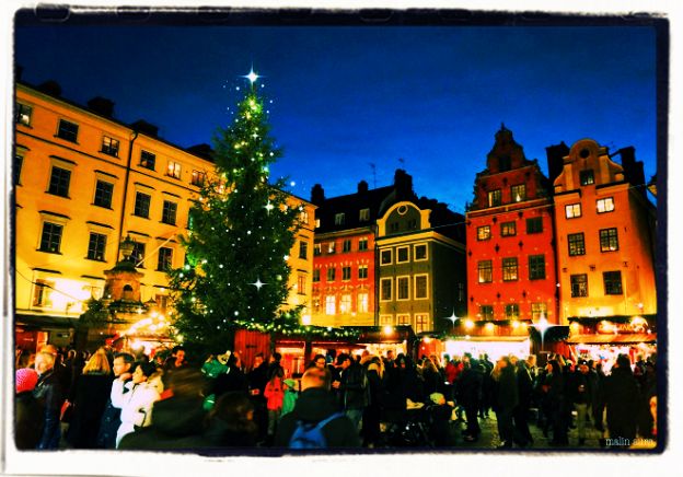 Christmas markets stalls in Italy
