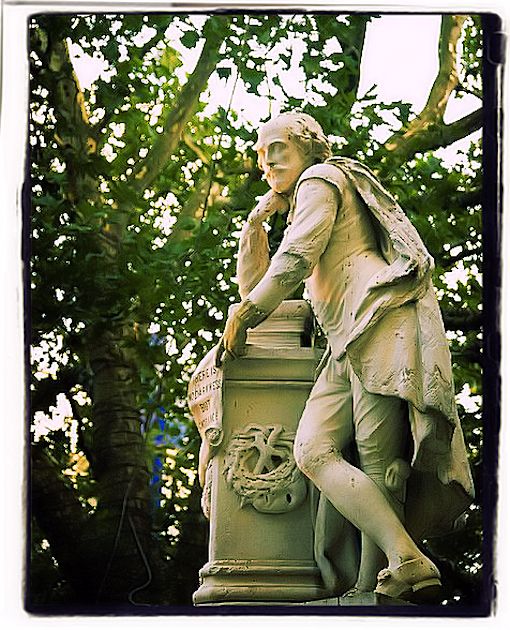 Shakespeare statue in poets corner Westminster London Shakespeare statue in poets corner